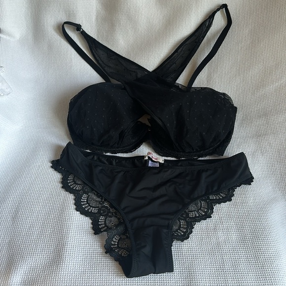 Adore Me Black Tibby Unlined Bra and Panty Set 36DD/M - Picture 4 of 11